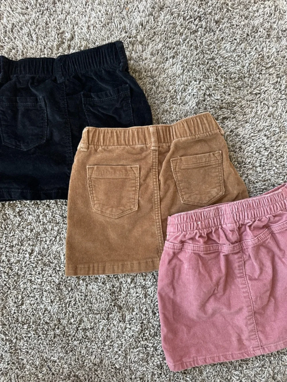 Old Navy Girls Corduroy Button-Front Skirts - Pink, Brown, Black
